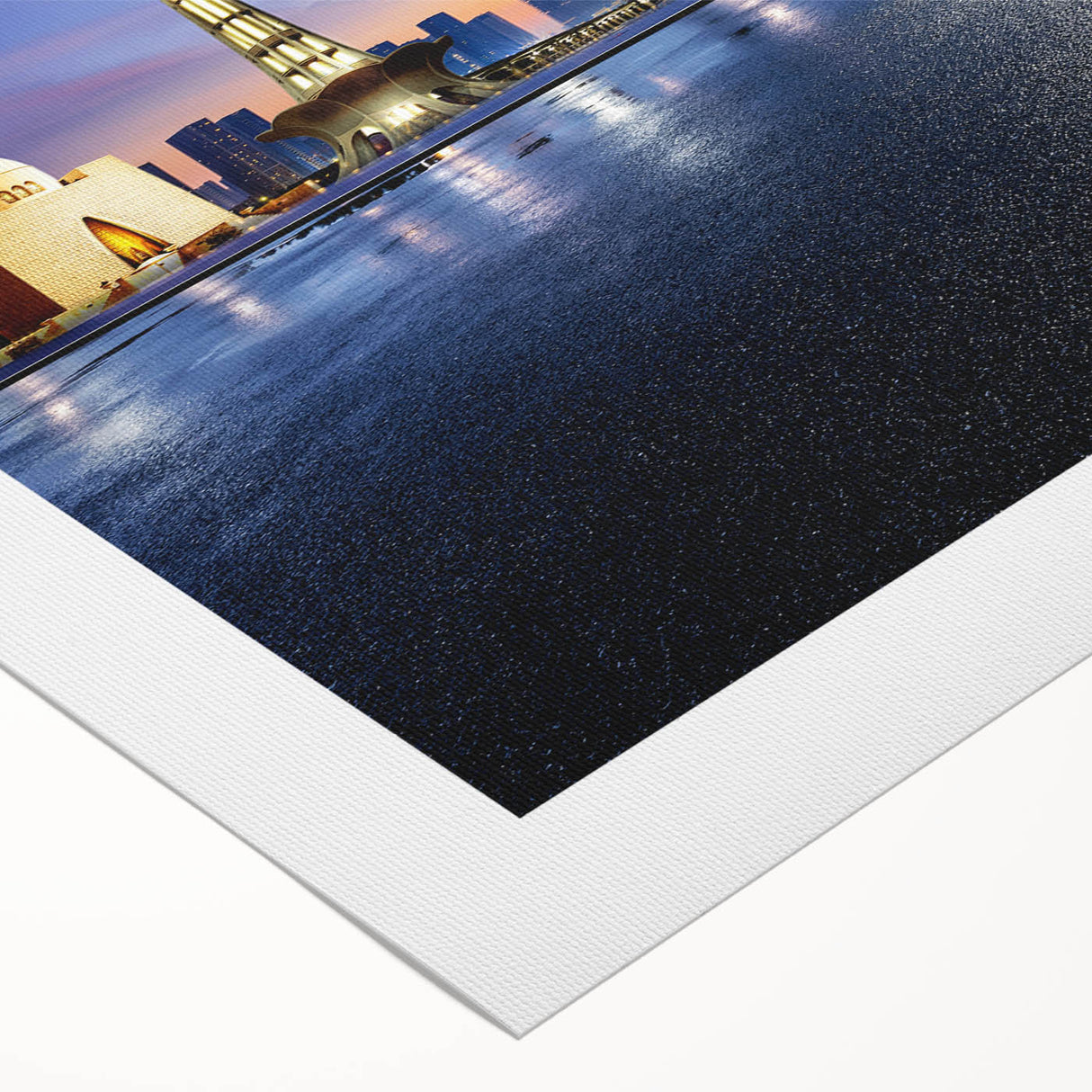 Art deco poster of a Pakistani landscape in muted earth tones on rolled canvas, suitable for dining room wall art.