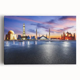 Black and white photograph of a Pakistani landscape on a large stretched canvas, ideal for kitchen wall art.