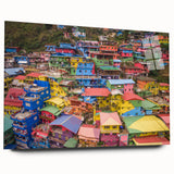 Large abstract wall art depicting a serene Philippine landscape in muted earth tones, acrylic print.