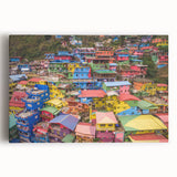 Black and white photograph on stretched canvas depicting a serene Philippine landscape, ideal for kitchen wall art.