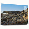 Acrylic print of a large abstract depiction of Taiwan scenery in muted earth tones, ideal for dining room decor.