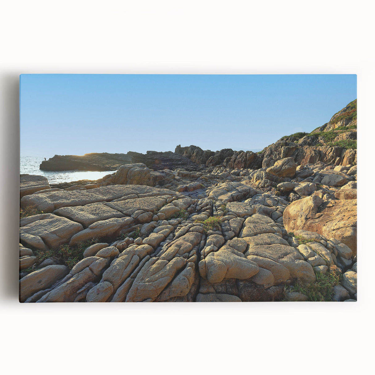 Black and white large art print of a Taiwanese landscape on stretched canvas, ideal for kitchen wall art.