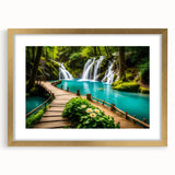 Extra large abstract art print of a textured Thai landscape in muted gold tones, framed with mat.