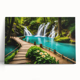 Black and white large art canvas of a Thai landscape, ideal for kitchen wall art or bedroom ambiance.