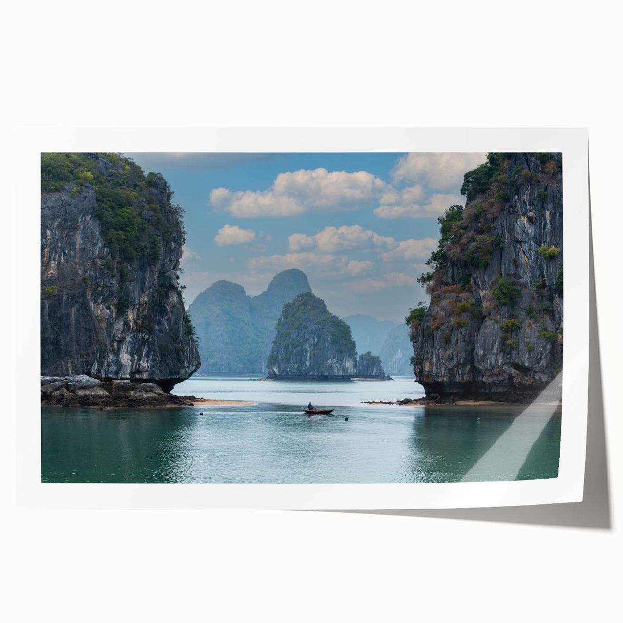 Vietnamese landscape with lush greenery on rolled canvas, ideal for art wall dining room or classy bathroom wall art.