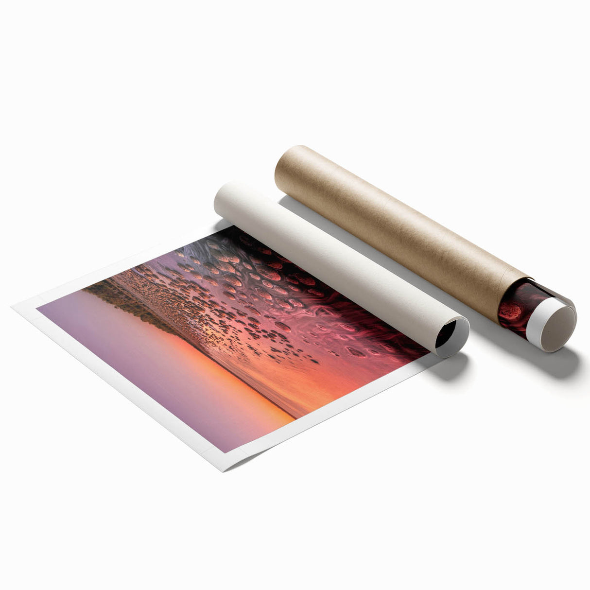 Extra large rolled print of Perth, Australia scenery with vibrant floral motifs, ideal for classy bathroom wall decor.