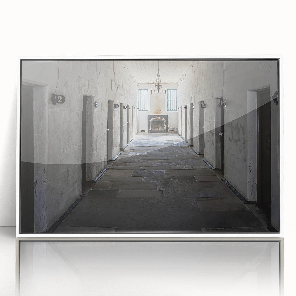 Framed acrylic print of a Tasmanian landscape in muted earth tones, ideal for modern art wall decor.