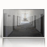 Framed acrylic print of a Tasmanian landscape in muted earth tones, ideal for modern art wall decor.