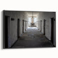 Black and white landscape art painting of Tasmania on framed canvas, ideal for bedroom wall decor.