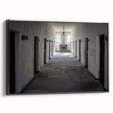 Black and white landscape art painting of Tasmania on framed canvas, ideal for bedroom wall decor.
