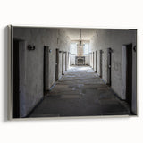 Framed canvas of a Tasmanian landscape in muted earth tones, ideal for bedroom wall art.