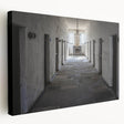 Panoramic view of Tasmania landscape on stretched canvas, featuring muted earth tones, ideal for kitchen wall art.
