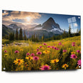 Acrylic print of Alberta, Canada scenery featuring large abstract wall art in muted earth tones, ideal for dining room decor.