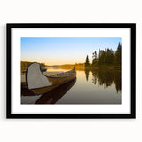 Extra large framed abstract art print of a colorful, textured Quebec scenery, ideal for living room decor.
