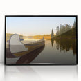 Large abstract wall art depicting a stylized Quebec scenery in black and white tones on a framed acrylic.