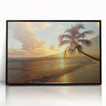 Large abstract wall art depicting vivid Caribbean scenery on a framed acrylic, ideal for modern living room decor.