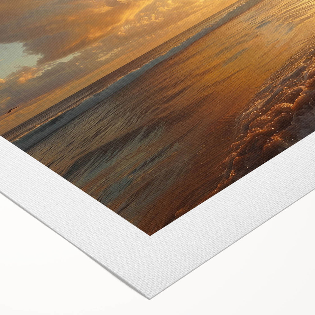 Art deco poster featuring a serene Caribbean beach scene on rolled canvas, suited for dining room or bathroom decor.