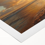 Art deco poster featuring a serene Caribbean beach scene on rolled canvas, suited for dining room or bathroom decor.
