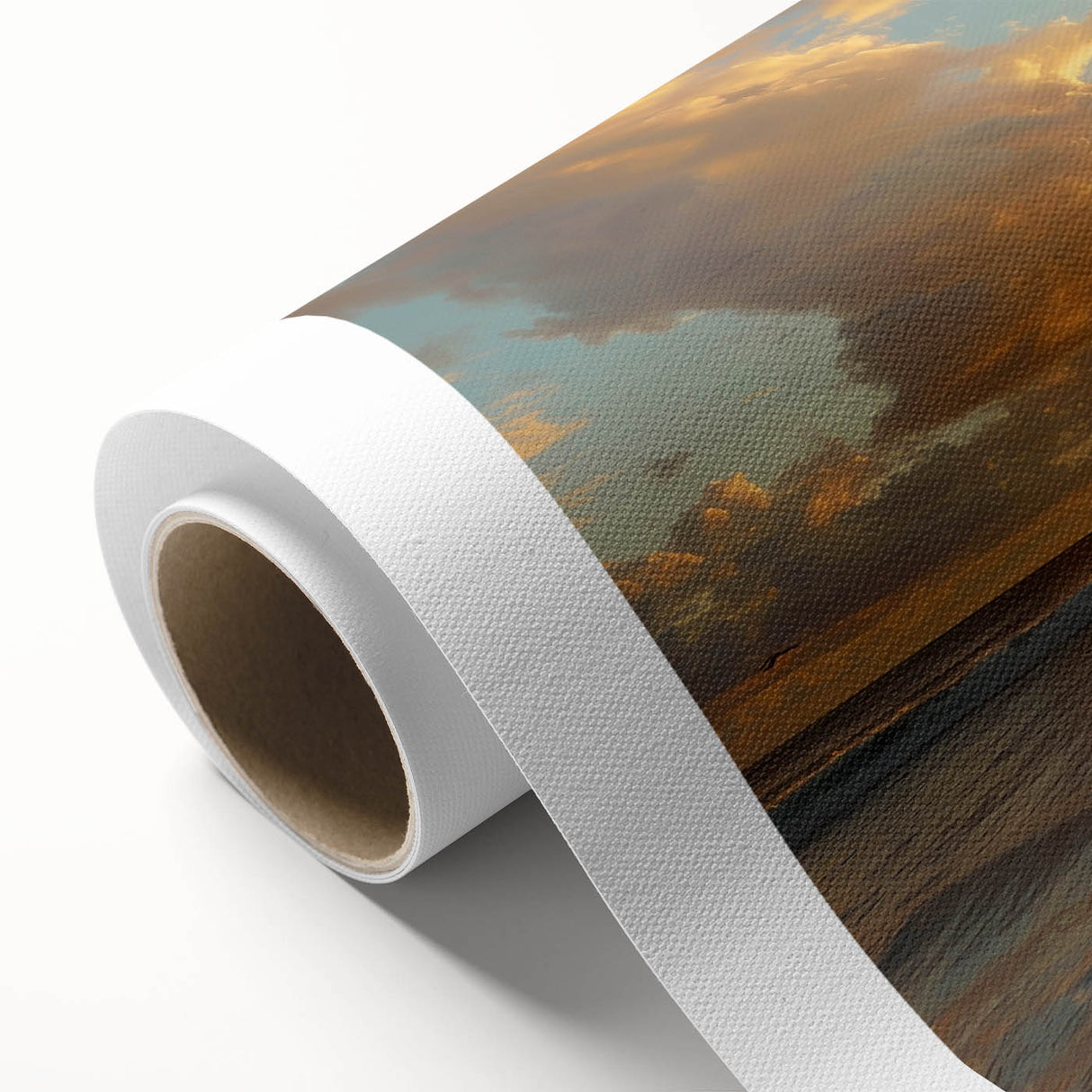 Art deco poster of a Caribbean scenery on rolled canvas, featuring soft pastel colors, ideal for nursery wall art.