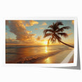 Rolled print of a Caribbean beach scene with soft blue and sandy tones, ideal for art wall dining room.