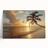 Black and white photograph of Caribbean scenery on stretched canvas, ideal for kitchen wall art.