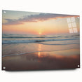Acrylic print of a Caribbean scenery with vibrant blue and green tones, suitable for bedroom or dining room decor.