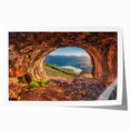 European Albanian landscape on rolled print, featuring subtle pastel shades, ideal for art wall dining room.