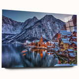 Acrylic print of a large abstract depiction of a European scenery, ideal for bedroom or dining room art.