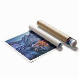 Extra large rolled print of a scenic Austrian landscape with vibrant green tones ideal for classy bathroom wall art.