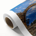 Art Deco poster of a European Cyprus scenery in pastel shades on rolled canvas, ideal for nursery wall art.