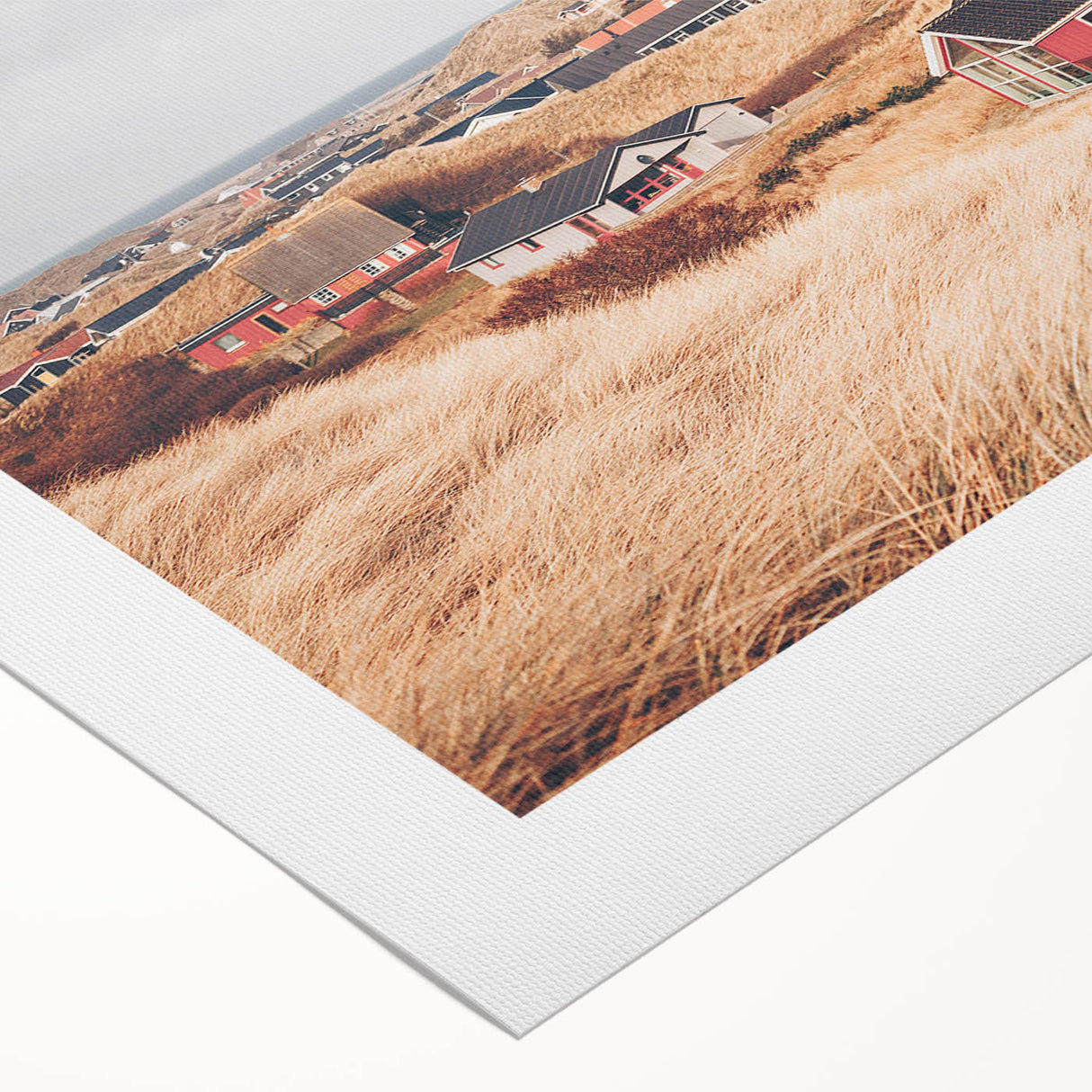 Art deco poster of a European Denmark scenery on rolled canvas, suitable for dining room wall art.