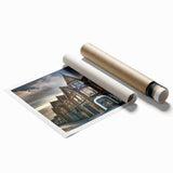 Extra large rolled print featuring a floral scene in Cumbria, England, in soft pastel shades.