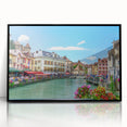 Large abstract wall art depicting the French Alps in muted earth tones on a framed acrylic.