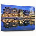Acrylic print of a large abstract depiction of Lyon, France in muted earth tones, ideal for bedroom or dining room decor.