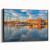 Black and white landscape art painting of a vintage French scenery, framed canvas, ideal for bedroom decor.