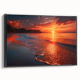 Black and white framed canvas of a vintage European landscape, ideal for bedroom wall decor.
