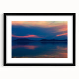 Extra large abstract art print featuring a colorful, textured depiction of a European scenery, framed in black.