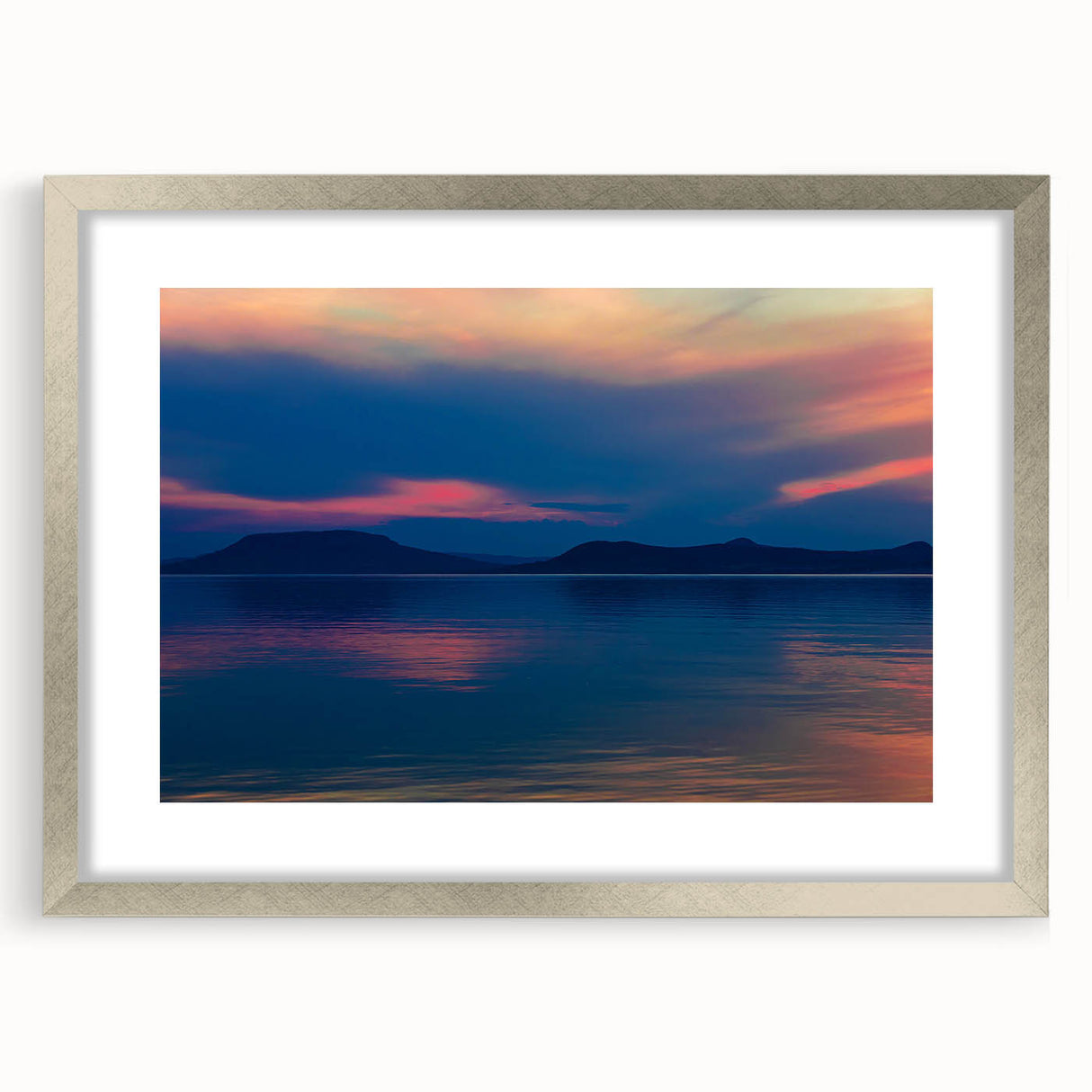 Extra large framed abstract art print of a textured European scenery in muted earth tones, ideal for living room decor.