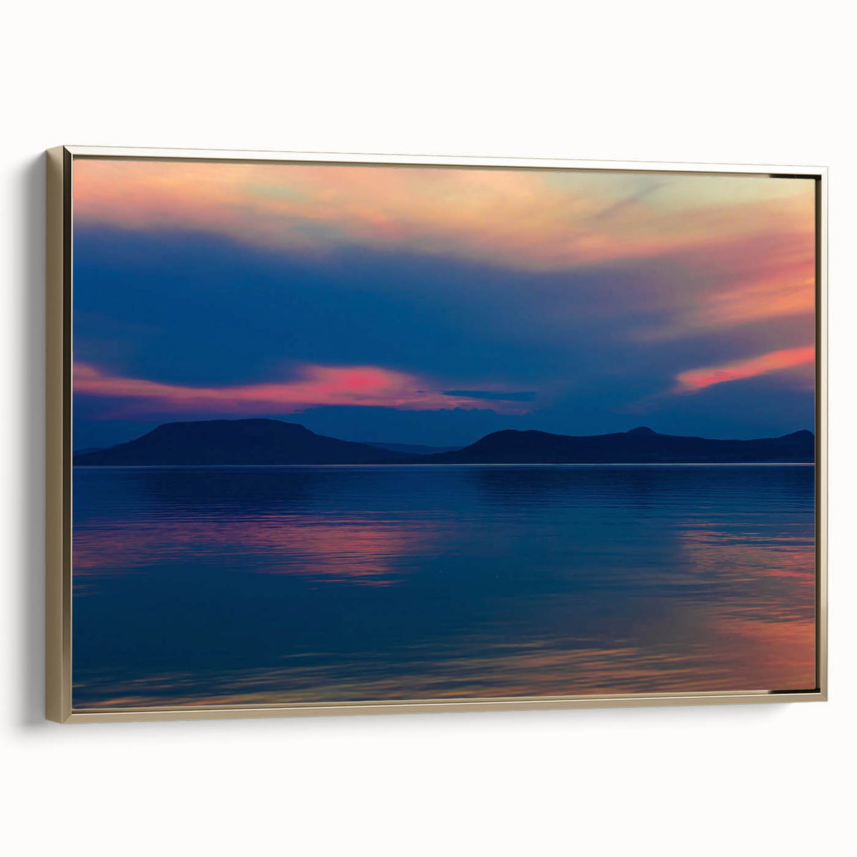 Framed canvas featuring a vintage-style landscape painting of a Hungarian scenery, ideal for bedroom decor.