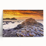 Black and white photograph of a scenic Irish landscape on a large stretched canvas, ideal for kitchen wall art.