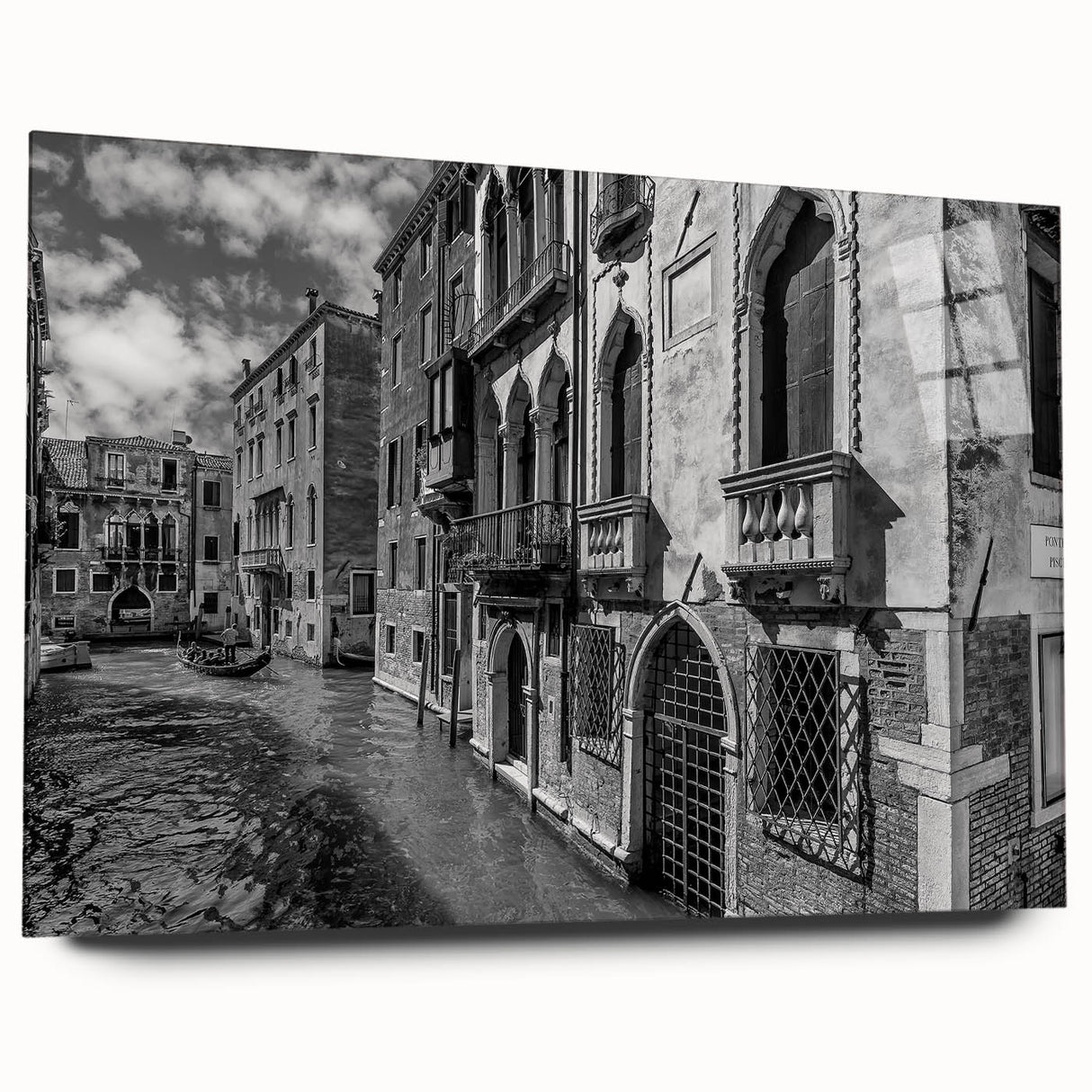 Acrylic glass print of Venice scenery with muted earth tones, ideal for bedroom or dining room art.