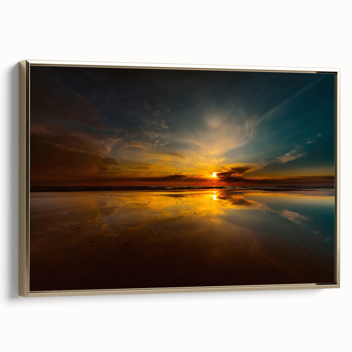 Framed canvas wall art featuring a vintage-style landscape painting of a Lithuanian scenery.