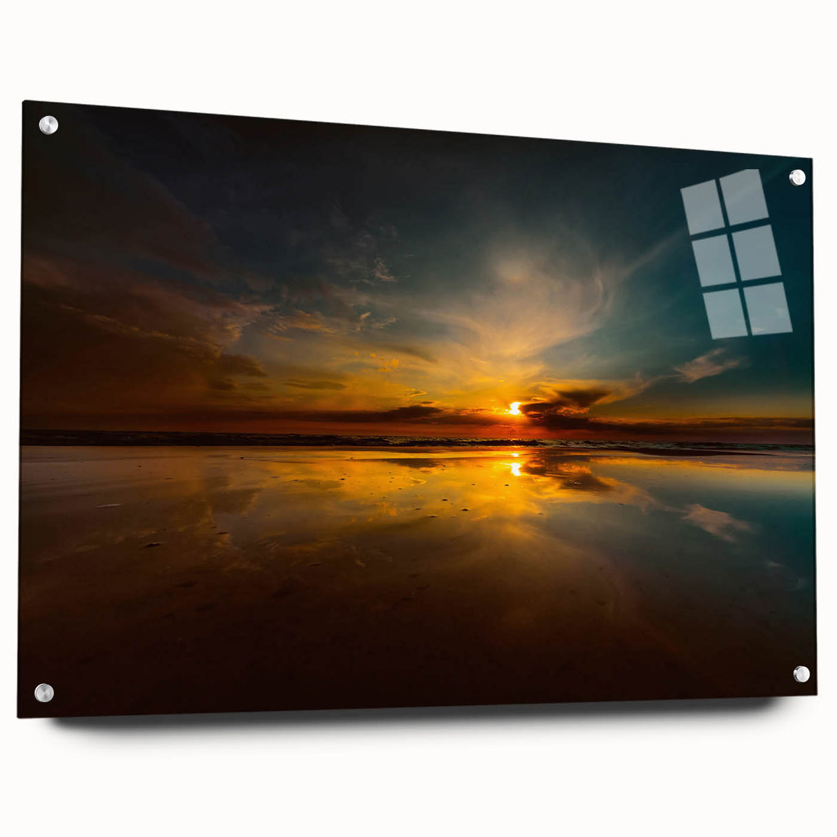 Large abstract wall art depicting a European scenery in Lithuania on acrylic glass.
