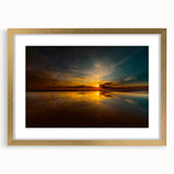 Extra large abstract art print of a European scenery, with textured gold frame, ideal for living room decor.