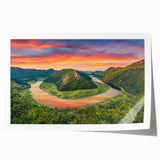 Extra large rolled print of a Montenegro landscape with floral elements in muted colors.