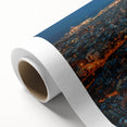 Art Deco poster of Barcelona scenery in pastel shades on rolled canvas, ideal for nursery wall art.