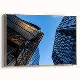 Framed canvas featuring a vintage-style landscape painting of Stockholm with a muted gold and black color scheme.