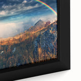 Extra large framed canvas featuring a textured black wall art scene of a European cityscape with vibrant colorful accents.