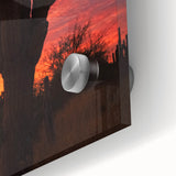 Large abstract wall art of Baja California scenery in muted earth tones on acrylic glass, ideal for dining room ambiance.