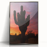 Mid-century modernist art depicting Baja California scenery in silver framed acrylic, suitable for modern art wall decor.
